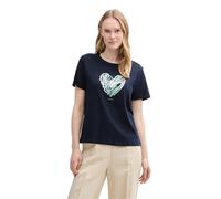 TOM TAILOR 1045534 T-Shirt, 10378-Dark Denim Blue, L Donna