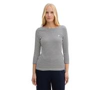 TOM TAILOR 1045535 T-Shirt, 37370-offwhite Navy Regular Stripe, L Donna