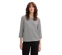 TOM TAILOR 1045536 T-Shirt, 37370-offwhite Navy Regular Stripe, XL Donna