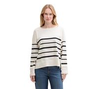 TOM TAILOR 1045550 Maglietta a Maniche Lunghe, 37543-offwhite Blue Irregular Stripe, L Donna