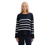 TOM TAILOR 1045550 Maglietta a Maniche Lunghe, 37544-blue Offwhite Irregular Stripe, L Donna