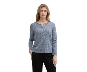 TOM TAILOR 1045558 T-Shirt, 37186-printed Blue White Minimal, L Donna