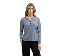 TOM TAILOR 1045558 T-Shirt, 37186-Stampato Blu Bianco Minimal, M Donna