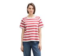 TOM TAILOR 1045964 T-Shirt, 37737-red Offwhite Block Stripe, XL Donna