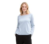 TOM TAILOR 1045969 Maglietta a Maniche Lunghe, 37375-flawless Blue Regular Stripe, XL Donna