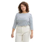 TOM TAILOR 1045985 T-Shirt, 37371-blue Green Regular Stripe, 46 Donna