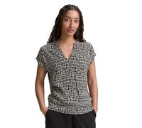 TOM TAILOR 1046212, Camicia da Donna, Abstract Black Grid Design 38117, 40