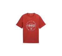 TOM TAILOR 1046793 T-Shirt, 14302-Velvet Red, L Uomo
