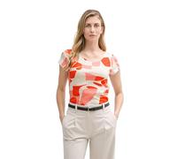 TOM TAILOR 1047058 T-Shirt, 37799-Red Dots And Shapes Design, XS Donna