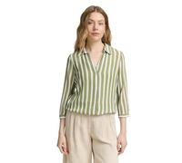 TOM TAILOR 1047179 Camicia da Donna, 38493-green off White Stripe, 44