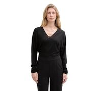 TOM TAILOR 1047240 Maglietta a Maniche Lunghe, 14482-Deep Black, L Donna