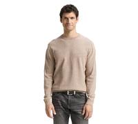 TOM TAILOR 1047570 Pullover, 39418-brown Offwhite Twotone, L Uomo