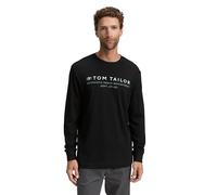 TOM TAILOR 1047769 Maglietta a Maniche Lunghe, 29999-Black, XXL Uomo