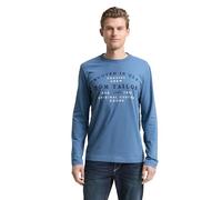 TOM TAILOR 1048629 Maglietta a Maniche Lunghe da Uomo, 10980-Faded Uniform Blue, XL