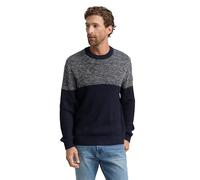 TOM TAILOR 1048745 Pullover, 39209-offwhite Navy Plated Mouline, XXL Uomo