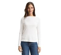 TOM TAILOR 1048952 Maglietta a Maniche Lunghe da Donna, 10315-Whisper White, S