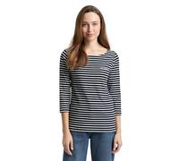 TOM TAILOR 1050415 T-Shirt, 39839-Strisce Blu Navy, L Donna