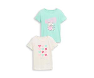 TOM TAILOR 1051933 T-Shirt, 12906-Wool White, 104-110 Bambine e Ragazze