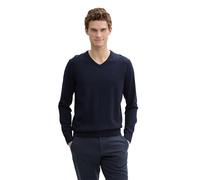 TOM TAILOR 202212 Strickpullover V-ausschnitt, Maglione Basic Uomo, Blu (Knitted Navy Melange 13160), 3XL