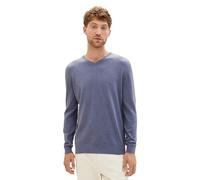 TOM TAILOR 202212 Strickpullover V-ausschnitt, Maglione Basic Uomo, Blu (Vintage Indigo Blue Melange 18964), S
