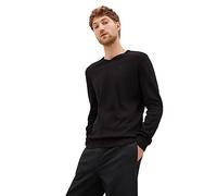 TOM TAILOR 202212 Strickpullover V-ausschnitt, Maglione Basic Uomo, Nero (Black 29999), S