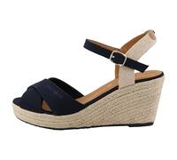 TOM TAILOR 5390010025, Sandali con Zeppa Donna, Blu Navy, 38 EU