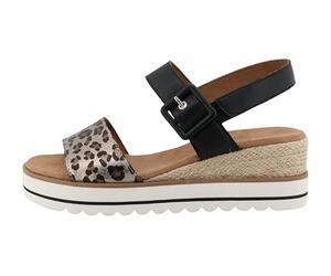 TOM TAILOR 9590210003, Sandali con Zeppa Donna, Argento/Nero, 38 EU