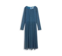 TOM TAILOR Abito da Donna, 38407 - Teal Geometric Minimal Design, 40