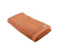 TOM TAILOR - Asciugamano da sauna, 80 x 200 cm, 100% cotone/spugna, con due asole ed etichetta con logo, colore arancione (Warm Coral)