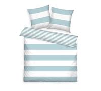 TOM TAILOR Biancheria da letto Renforcé, 2 * 80x80 cm + 200x220 cm, 100% cotone/renforcé, con motivo reversibile e cerniera con marchio, SIENA Bianco, Turchese (Fresh Sage)