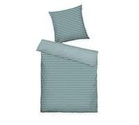 TOM TAILOR Biancheria da Letto Renforcé, 65x100 + 160x210 cm, 100% cotone/renforcé, Con Motivo Reversibile e Cerniera Colorata, STRISCE MEDIE Turchesi (Fresh Sage, Smokey Sage)