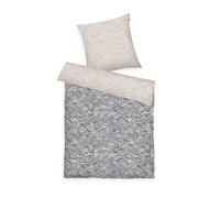 TOM TAILOR Biancheria Soft-Renforcé, 80x80 cm + 155x220 cm, 100% cotone/renforcé, con cerniera, WAVES Beige, Blu scuro, Bianco (Dark Navy & Sunny Sand & Off White)