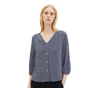 TOM TAILOR Blusa da Donna con Fantasia, 32365-Disegno Geometrico Blu Marino, 38