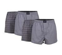 Tom Tailor Boxer Uomo, 4er Pacco - Boxer a Quadretti, Cotone, Poplin, Kari