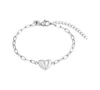 TOM TAILOR - Bracciale da Donna in Acciaio inox - Argentato - Ciondolo a Cuore - TT-B0025