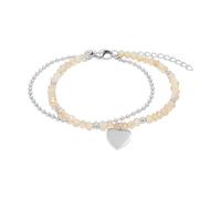 TOM TAILOR - Bracciale da Donna in Acciaio inox - con Vetro - Ciondolo a Cuore