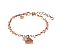 TOM TAILOR - Bracciale da Donna in Acciaio inox - Rosé - con Corniola - Ciondolo a Cuore - TT-B0028