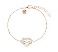 TOM TAILOR - Bracciale da Donna in Argento 925 - Placcato Oro rosa/Dorato - con Zircone - Ciondolo a Cuore Infinito - TT-B0085