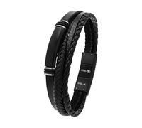 TOM TAILOR - Bracciale da Uomo in Acciaio inox - Nero - Ciondolo a Barra - TT-B0034