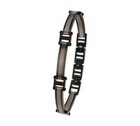 TOM TAILOR - Bracciale da Uomo in Acciaio inox - Nero Gun - TT-B0030
