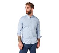 TOM TAILOR Camicia Slim Fit in Cotone, Uomo, Blu (Light Blue Oxford 15837), XXL