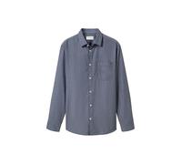 TOM TAILOR Camicia da Uomo Regular Fit con Tasca sul Petto, 36677 - Struttura Diagonale Navy, M