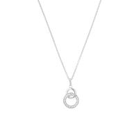 TOM TAILOR - Collana da Donna in Argento 925 - con Zircone - Ciondolo a Doppio Cerchio - TT-N0026