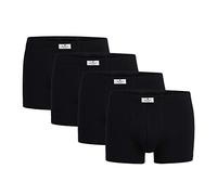 Tom Tailor - Confezione da 4 boxer da uomo, 100% cotone naturale Nero-scuro a tinta unita. 50