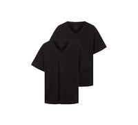 TOM TAILOR Confezione Doppia Maglietta da Uomo con Scollo a V in Cotone (Confezione da 2), 29999 - Black, XL