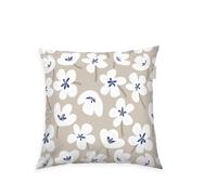 TOM TAILOR Copricuscino Renforcé, 40x40 cm, 100% Cotone/Renforcé, Con Cerniera Colorata, FRESH FLOWERS Blu, Beige (Cobalt & Sunny Sand)