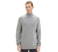 TOM TAILOR Cosy Turtle-Neck Maglione da Uomo, 12035-grigio Melange, XL