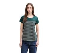 TOM TAILOR Denim 1017275 T-Shirt a Righe con Stampa a Cuore Donna (Pacco da 1)