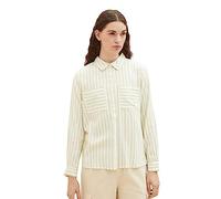 TOM TAILOR Denim 1033614 Camicia da Donna, 33814-Striscia Bianca Verde