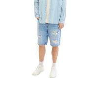 TOM TAILOR Denim 1036267 Bermuda Jeans Shorts, 10284-Detroyed Light Stone Wash, M Uomo